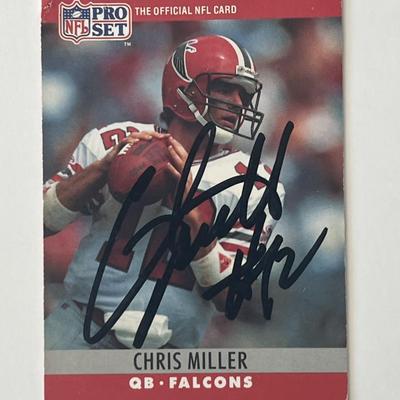 Atlanta Falcons Chris Miller 1990 NFL #35 signed trading card