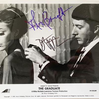 The Graduate 1967 Anne Bancroft and Dustin Hoffman signed movie photo