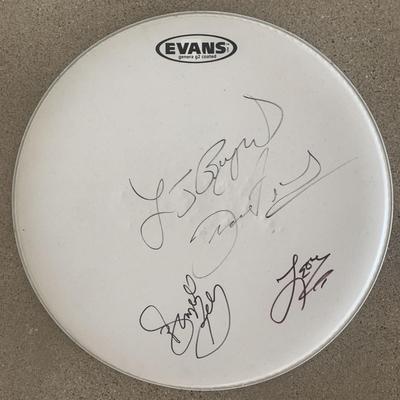 Stylistics drum head signed by 4 band members