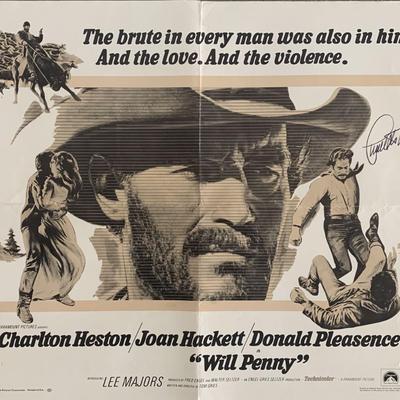Will Penny Charlton Heston signed movie poster