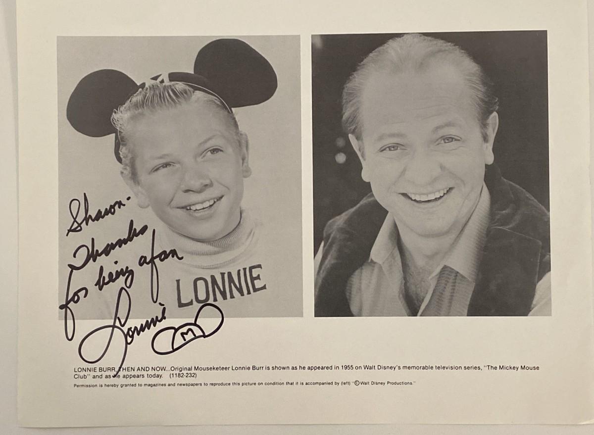 Mouseketeer Lonnie Burr signed photo | EstateSales.org