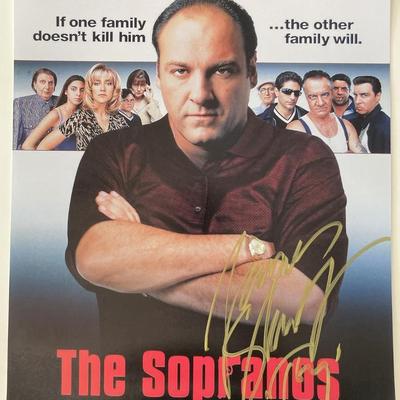 The Sopranos James Gandolfini signed mini poster