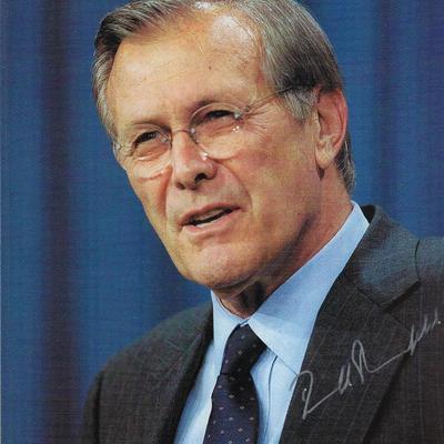 Donald Rumsfeld signed photo
