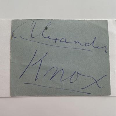 Alexander Knox signature cut 