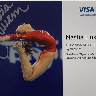 Nastia Liukin signed stat card