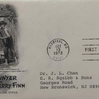 Tom Sawyer and Huckleberry Finn first day cover