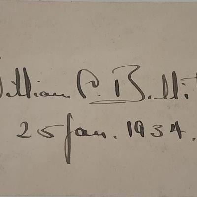 William C. Bullitt original signature