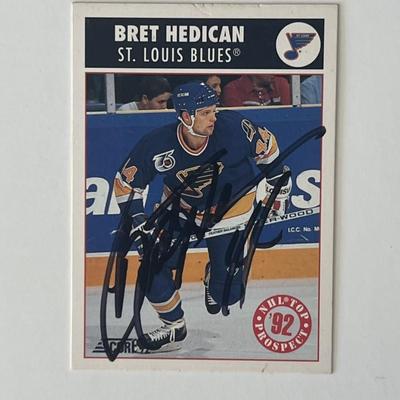 St. Louis Blues Bret Hedican 1992 Score #471 signed trading card 