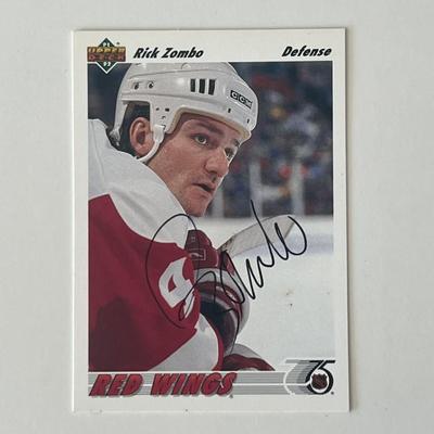 Detroit Red Wings Rick Zombo Upper Deck 91-92 #395 signed trading card 