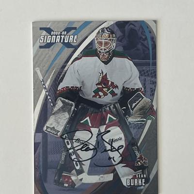 Phoenix Coyotes Sean Burke 2003 In the Game #98 signed trading card 