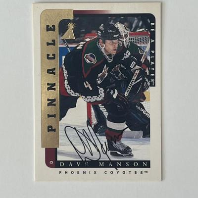 Phoenix Coyotes Dave Manson 1997 Pinnacle #57 signed trading card 