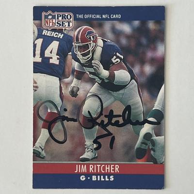 Buffalo Bills Jim Ritcher 1990 NFL #45 signed trading card 