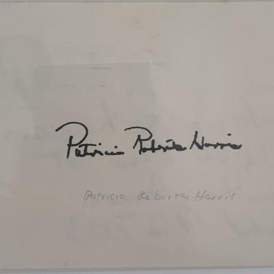 Patricia Roberts Harris original signature