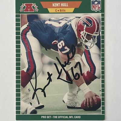 Buffalo Bills Kent Hull 1989 NFL signed trading card