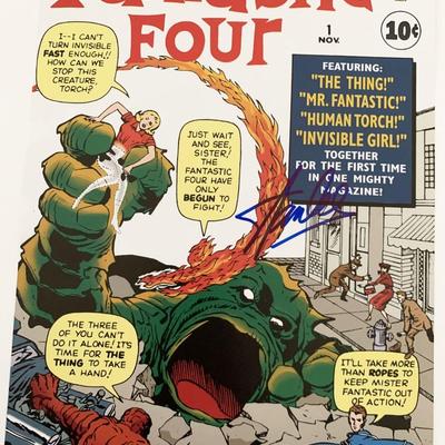 The Fantastic Four Stan Lee signed comic book cover GFA Authenticated