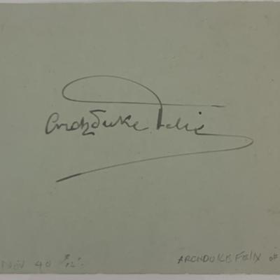 Archduke Felix of Austria original signature