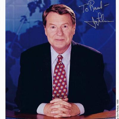 PBS announcer Jim Lehrer signed photo