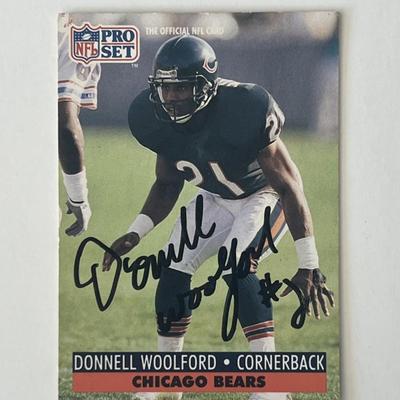 Chicago Bears Donnell Woolford 1991 #459 NFL signed trading card 
