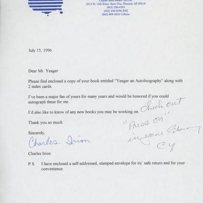Charles Irion signed letter
