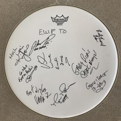 Earth, Wind and Fire signed drum head 