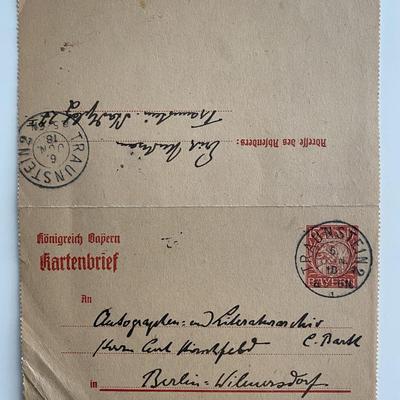Erich Hartmann signed letter