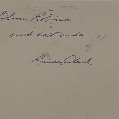 Attorney General Ramsey Clark original signature