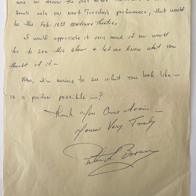 Peter Brown signed letter