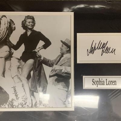 Sofia Loren signature cut and photo collage