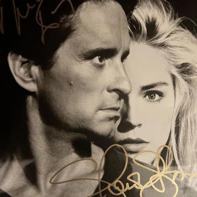 Basic Instinct Michael Douglas and Sharon Stone signed movie photo 