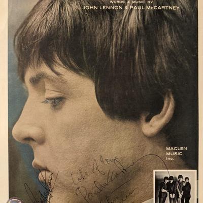 The Beatles Michelle signed sheet music. GFA Authenticated