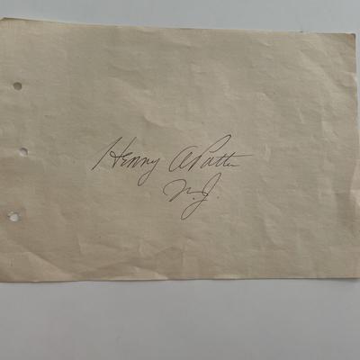 Henry A. Patten signature cut 