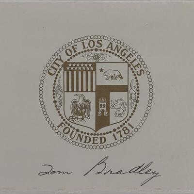 Tom Bradley signed inaugural invitation