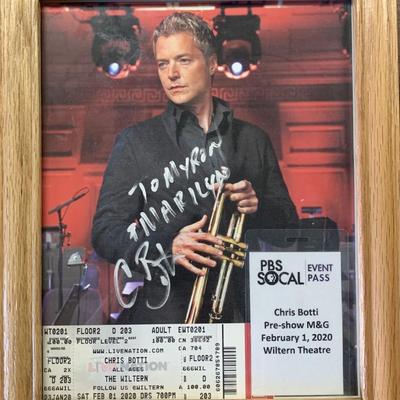 Chris Botti signed photo with ticket and event pass