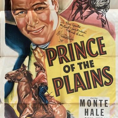 Monte Hall signed Prince of the Plains original poster