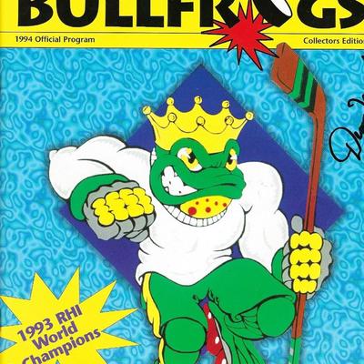 Anaheim Bullfrogs signed program