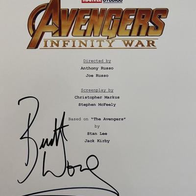 Avengers: Infinity War signed script cover 