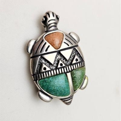 Lot #23  SouthWest Style Sterling/Turquoise Turtle Brooch/Pendant