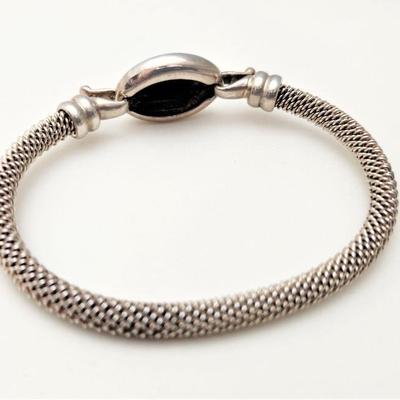 Lot #29  Sterling/Onyx Mesh Bracelet
