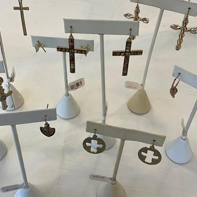400 Lot of Cross Earrings and Necklaces