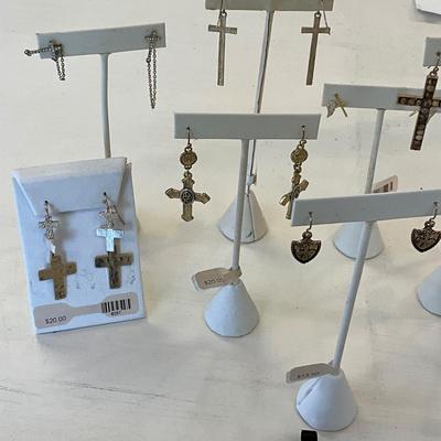 400 Lot of Cross Earrings and Necklaces