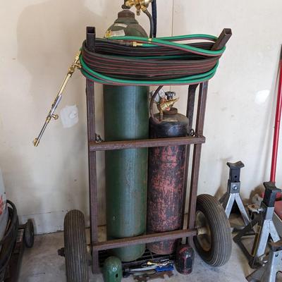 Oxy-Acetylene Cylinders W/Regulators, Hoses, Smith Torch & Cart