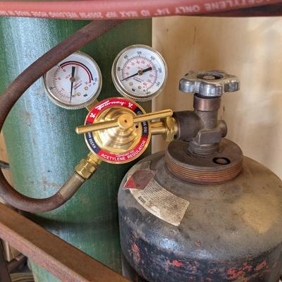 Oxy-Acetylene Cylinders W/Regulators, Hoses, Smith Torch & Cart