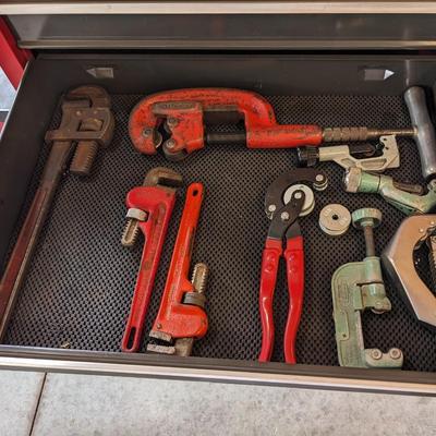 Variety Lot of Pipe Wrenches and Cutters