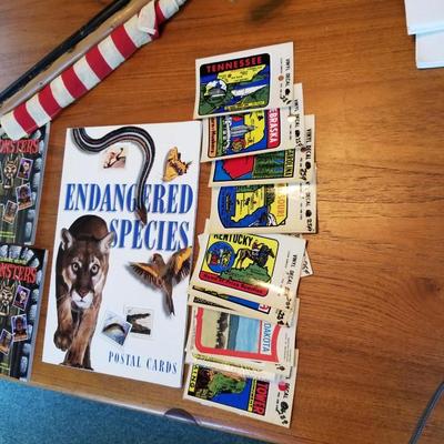 Travel Post Cards, Canes and Decals