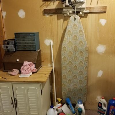 Ironing Board and Cleaning Supplies