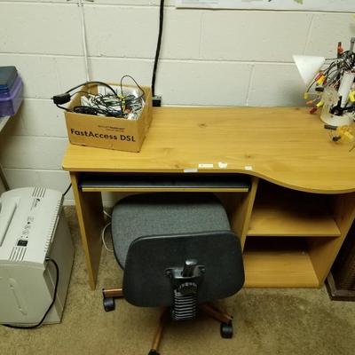 Desk, Shredder and Chair