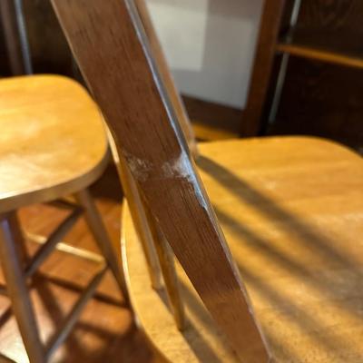 Two Rounded Back Swivel Barstools (see description).