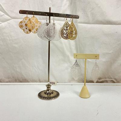 408 Four Pairs of Die Cut Metal Earrings