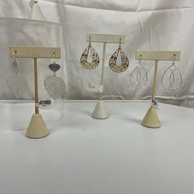 410 Five Pairs of Silver and Gold Tone Die Cut Earrings