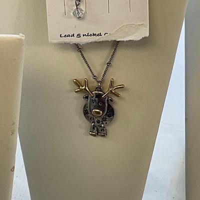 415 Lot of Christmas, Reindeer Necklaces